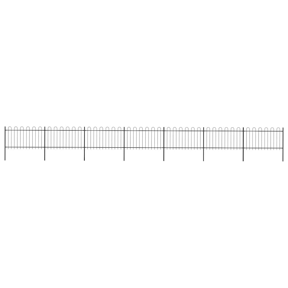 vidaXL Clôture de jardin en acier avec arche 1248 x 100 cm Noir