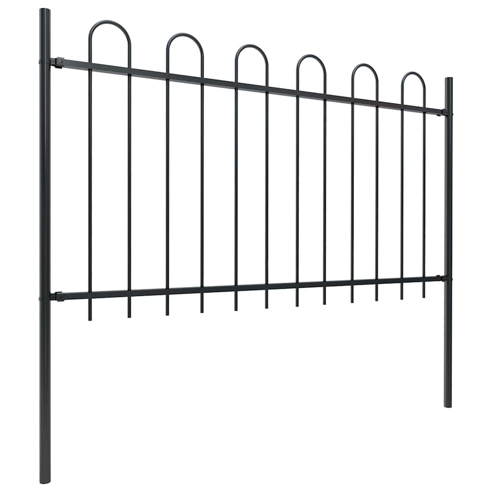 vidaXL Clôture de jardin avec arche en acier 1781,5 x 100 cm Noir