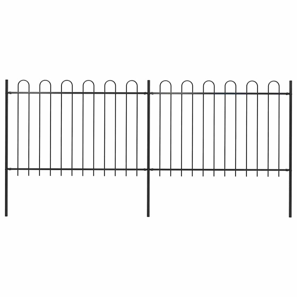 vidaXL Clôture de jardin avec arche en acier 359 x 120 cm noir