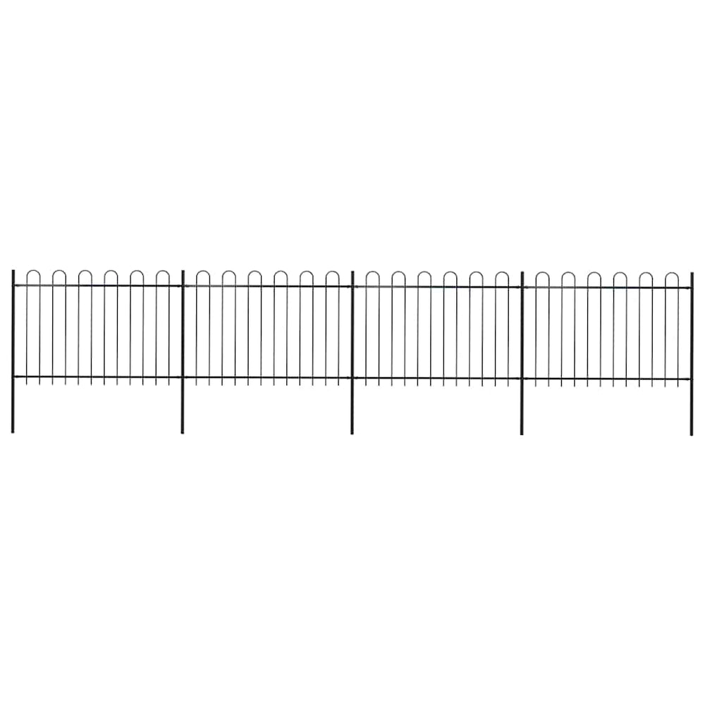 vidaXL Clôture de jardin en acier avec arche 714,5 x 120 cm noir