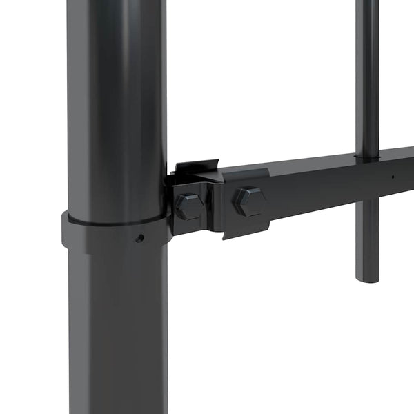 Gartenzaun mit Rundbogen Stahl 1781,5 x 120 cm Schwarz