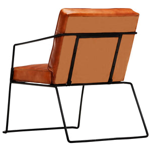 vidaXL Fauteuil marron clair cuir véritable