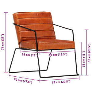 Sessel Hellbraun Echtleder