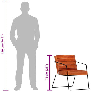 Sessel Hellbraun Echtleder