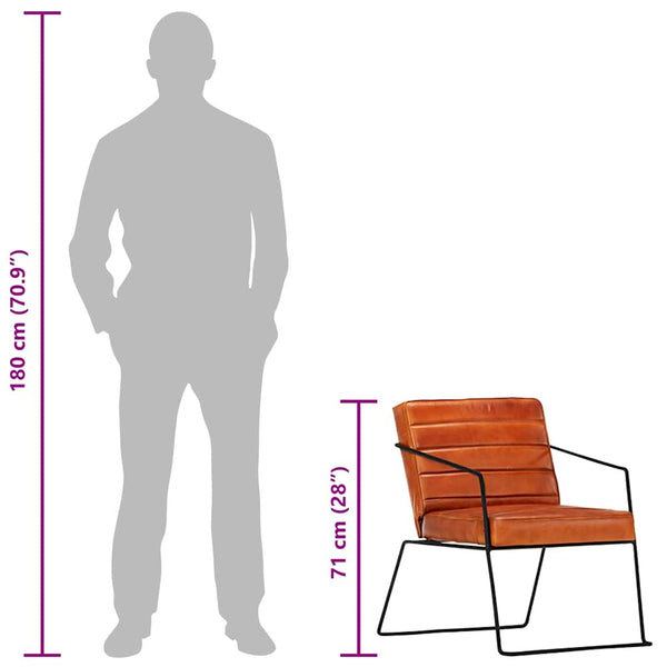 Sessel Hellbraun Echtleder