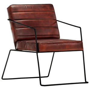 Sessel Dunkelbraun Echtleder