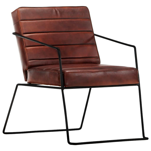 Sessel Dunkelbraun Echtleder