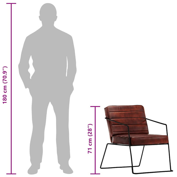 Sessel Dunkelbraun Echtleder