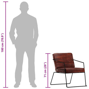 Sessel Dunkelbraun Echtleder