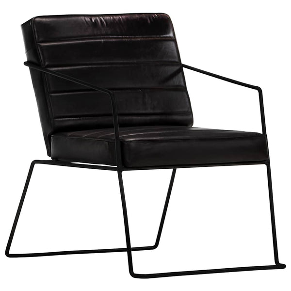 vidaXL Fauteuil Cuir véritable Noir