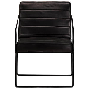 vidaXL Fauteuil Cuir véritable Noir