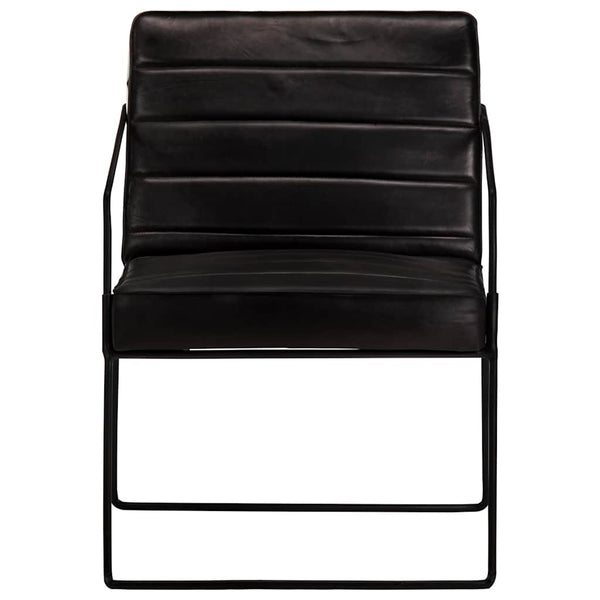 vidaXL Fauteuil Cuir véritable Noir
