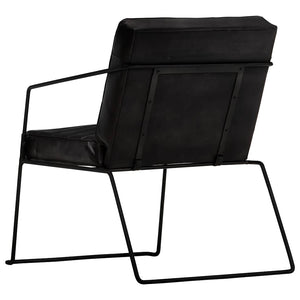 vidaXL Fauteuil Cuir véritable Noir