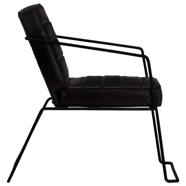 vidaXL Fauteuil Cuir véritable Noir