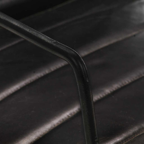 vidaXL Fauteuil Cuir véritable Noir