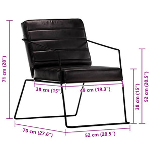 Sessel Schwarz Echtleder