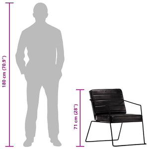 Sessel Schwarz Echtleder