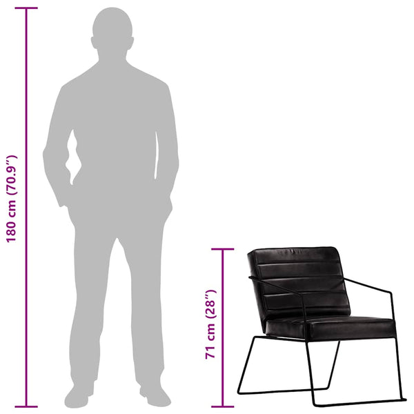 Sessel Schwarz Echtleder