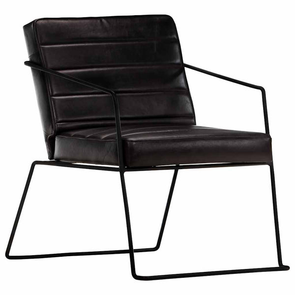 vidaXL Fauteuil Cuir véritable Noir