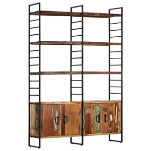 Bücherregal 4 Ebenen 124x30x180 cm Altholz Massiv