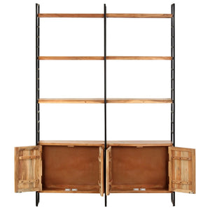 Bücherregal 4 Etagen 124x30x180 cm Massivholz Akazie