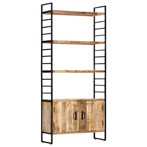 Bücherregal 4 Ebenen 80x30x180 cm Raues Mangoholz