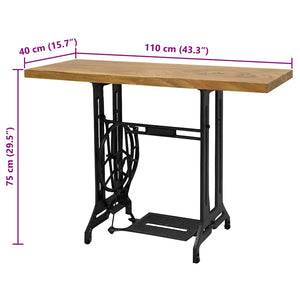 Nähmaschinen-Konsolentisch 110×40×75 cm