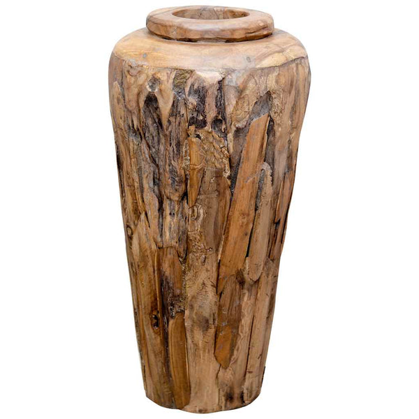 Deko-Vase 40 x 80 cm Massivholz Teak