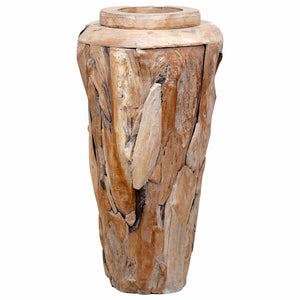 Deko-Vase 40 x 80 cm Massivholz Teak