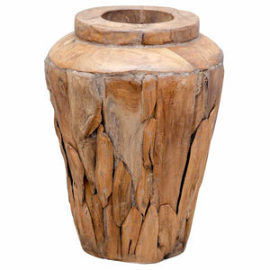Deko-Vase 40 x 60 cm Massivholz Teak