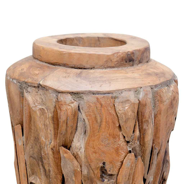 Deko-Vase 40 x 60 cm Massivholz Teak