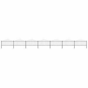 Gartenzaun mit Speerspitzen Stahl (0,5 - 0,75) x 11,9 m Schwarz