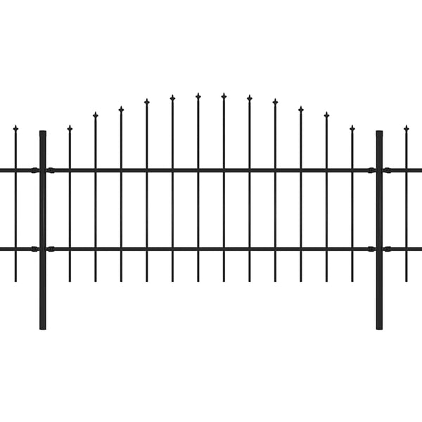 Gartenzaun mit Speerspitze Stahl 1426 x 100 cm Schwarz