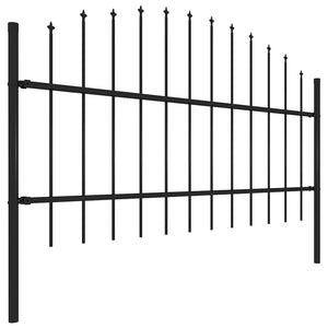 Gartenzaun mit Speerspitze Stahl 1781,5 x 100 cm Schwarz