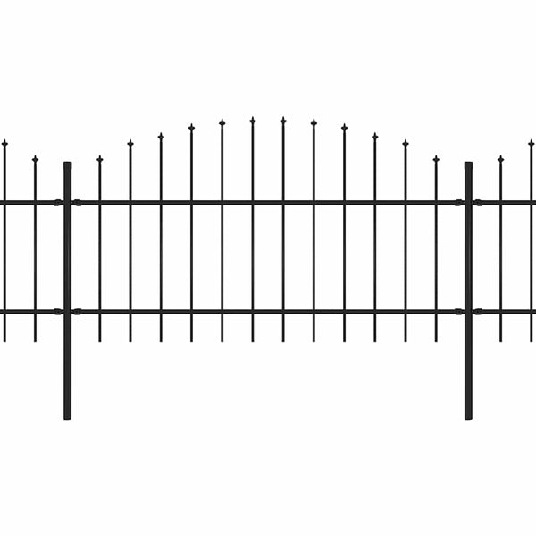 Gartenzaun mit Speerspitze Stahl 537 x 125 cm Schwarz