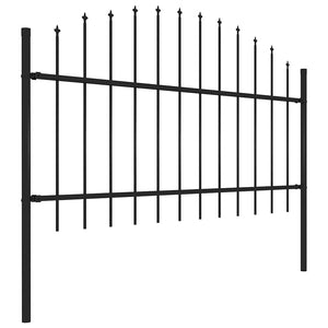 Gartenzaun mit Speerspitze Stahl 1070 x 125 cm Schwarz