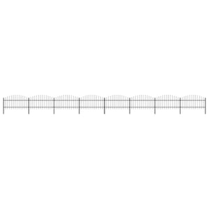 Gartenzaun mit Speerspitzen Stahl (1 - 1,25) x 13,6 m Schwarz