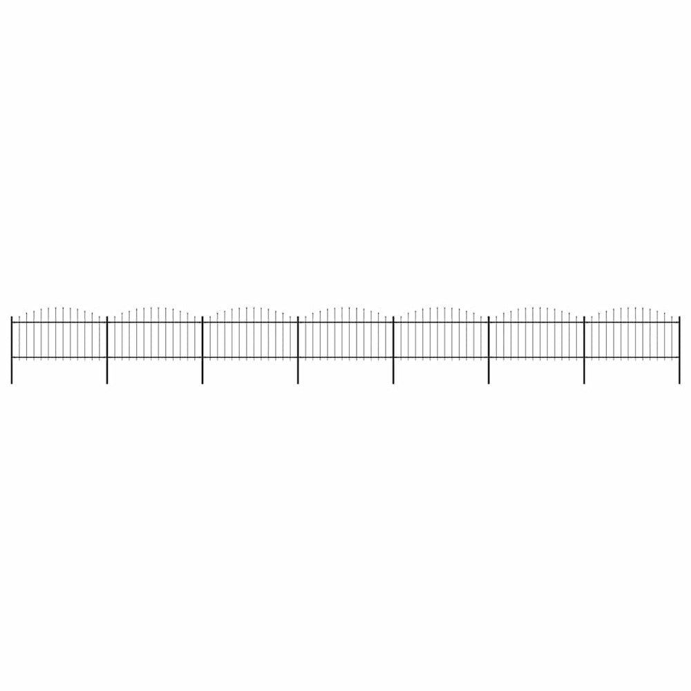 vidaXL Garden Fence with Spear Top Steel 1248 x 150 cm Black
