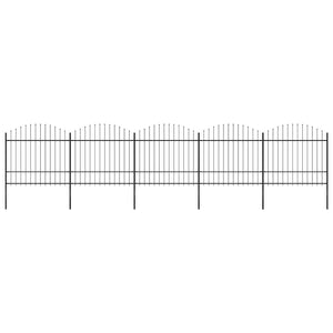 Gartenzaun mit Speerspitze Stahl 892,5 x 175 cm Schwarz