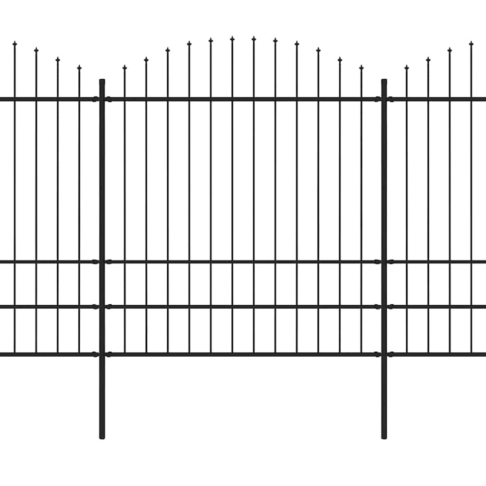 Gartenzaun mit Speerspitze Stahl 537 x 200 cm Schwarz