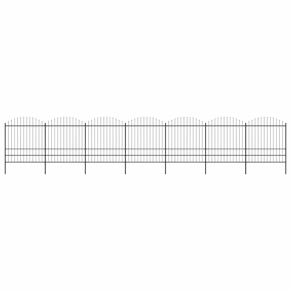 vidaXL Spear-top Garden Fence Steel 1248 x 200 cm Black