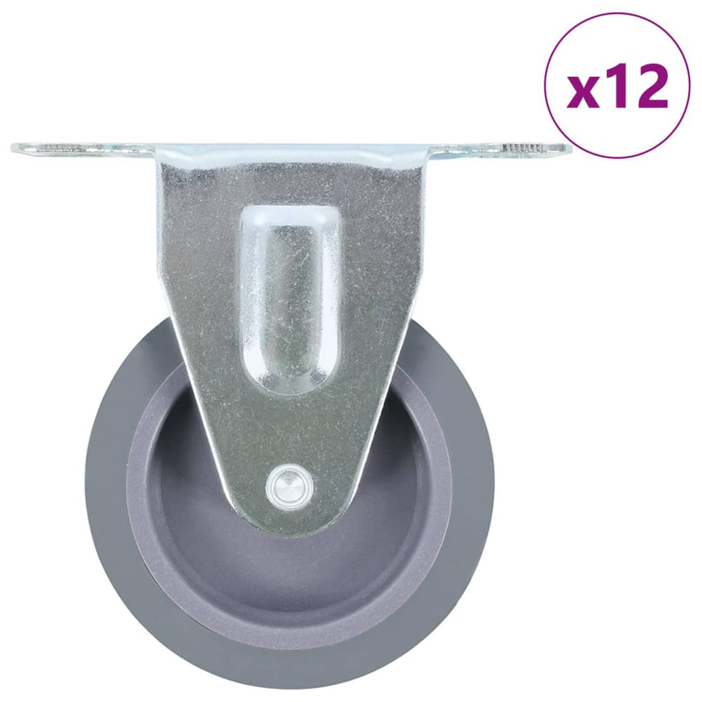 vidaXL Roulettes fixes 75 mm 12 pcs.