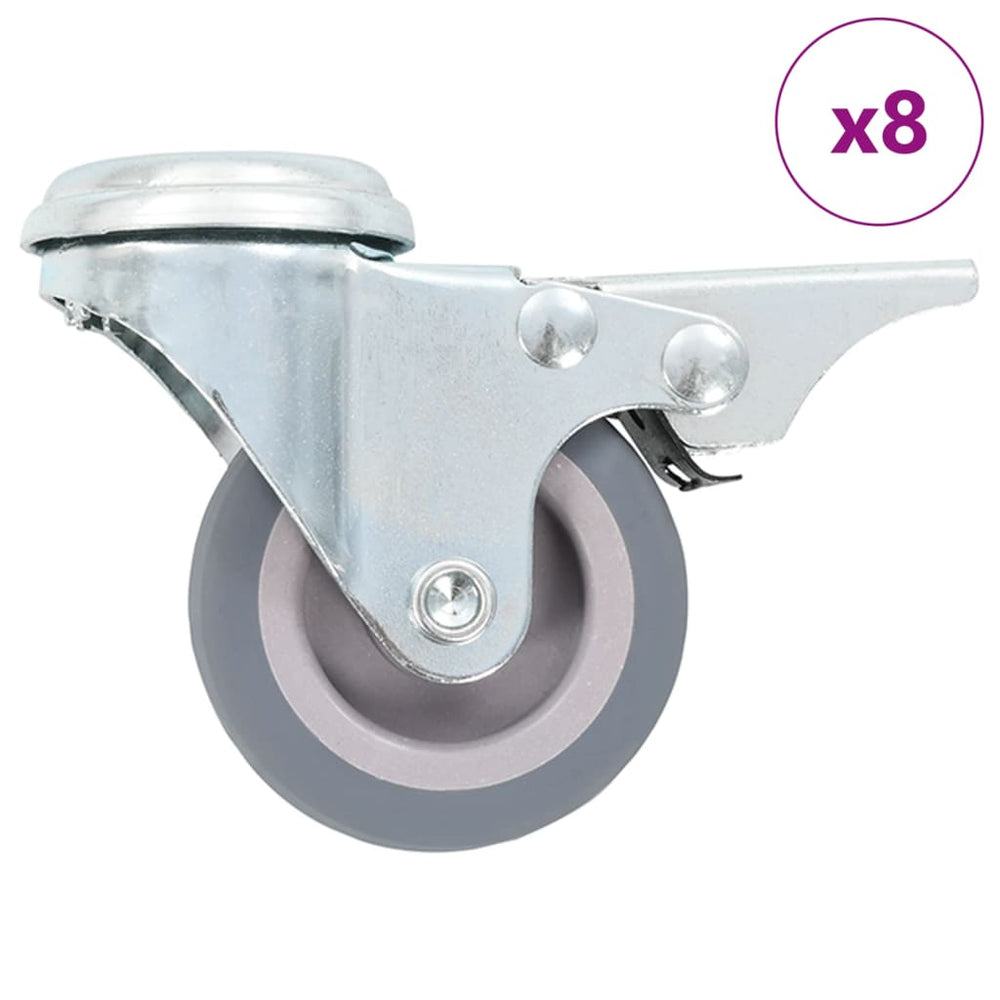 vidaXL 8 roulettes pivotantes avec trou arrière 50 mm