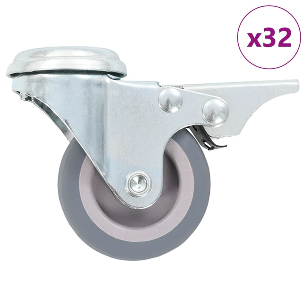 vidaXL Lot de 32 roulettes pivotantes à platine 50 mm