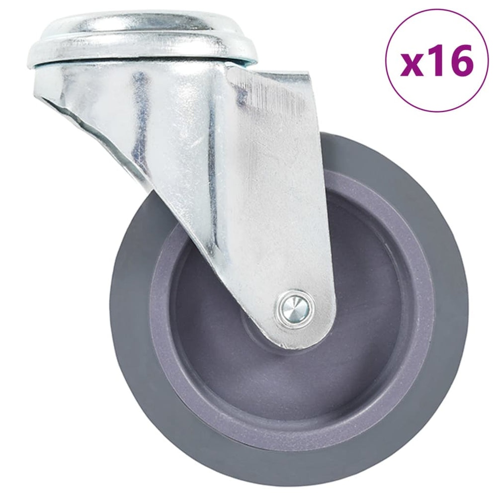 vidaXL 16 roulettes pivotantes avec trou de boulon 75 mm