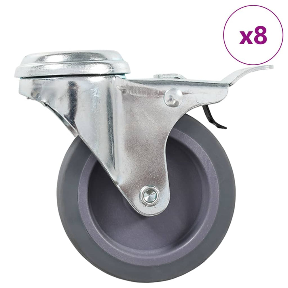 vidaXL 8 roulettes pivotantes à trou central 75 mm