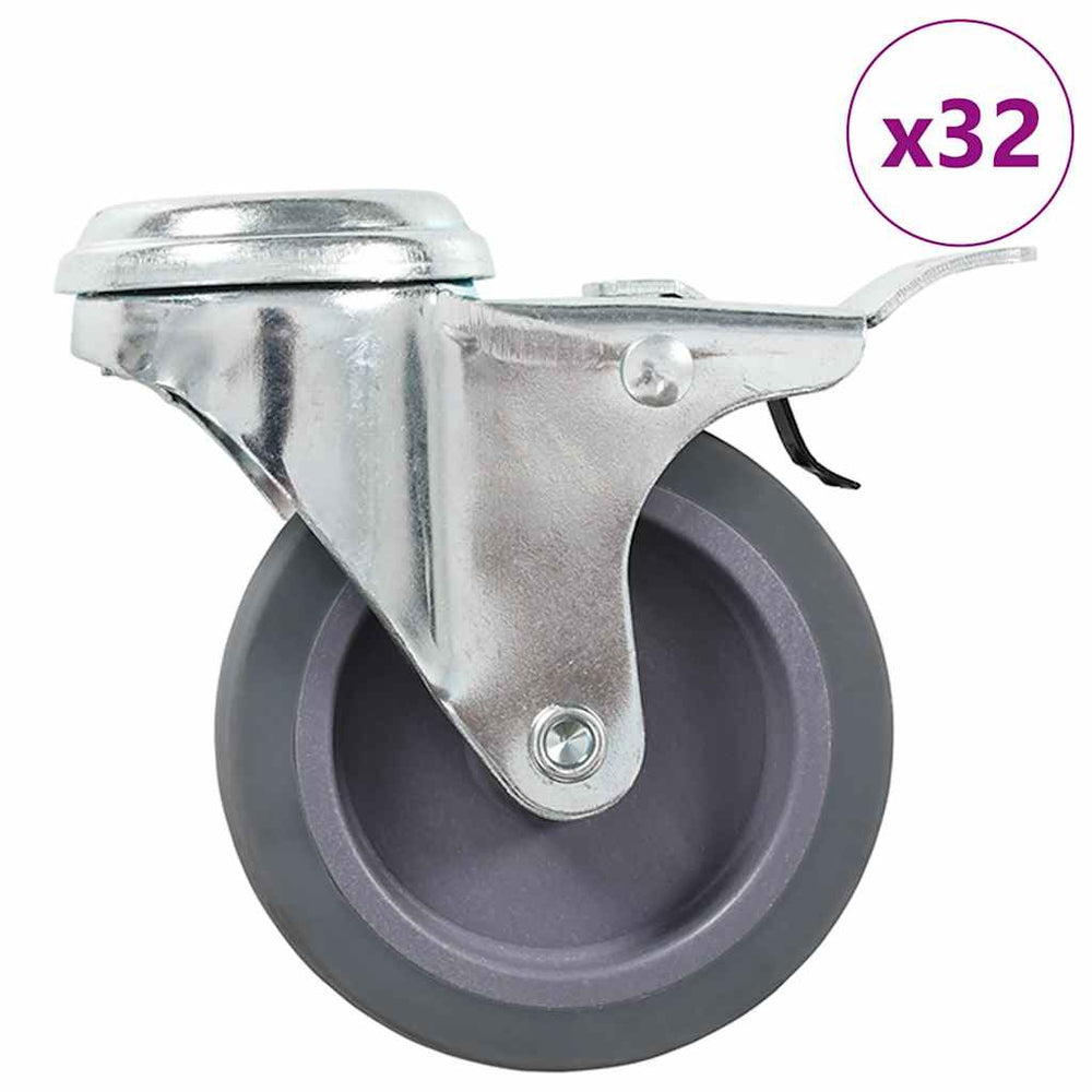 vidaXL 32 roulettes pivotantes avec fixation par trou central 75 mm