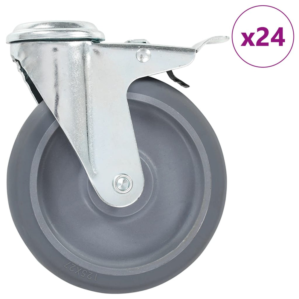 vidaXL 24 roulettes pivotantes avec trou arrière 125 mm