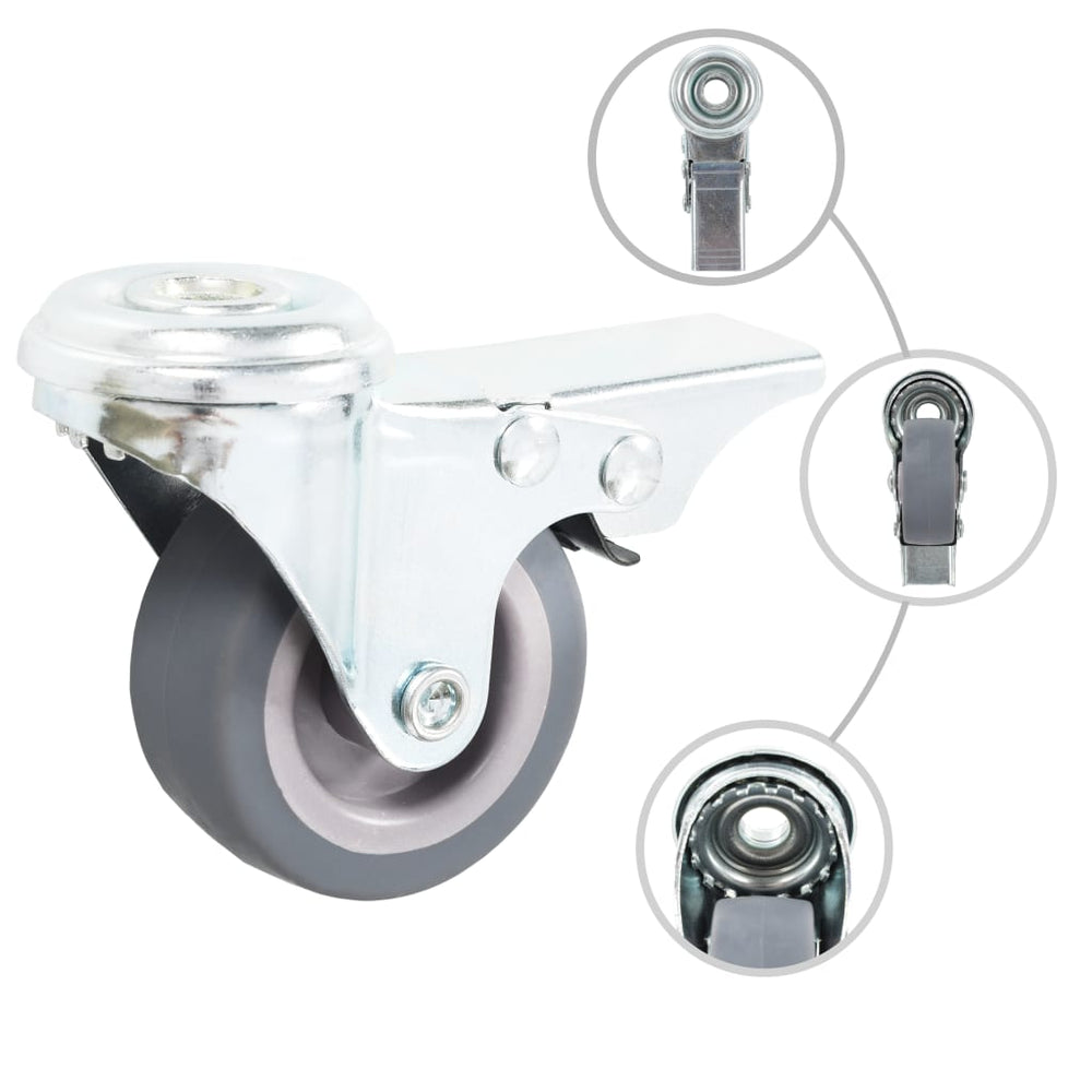 vidaXL 12 roulettes pivotantes avec trou arrière 50 mm