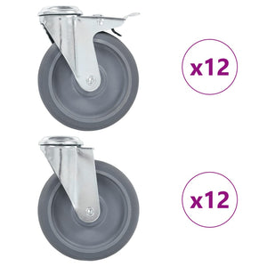 24 Stk. Lenkrollen mit Rückenloch 125 mm